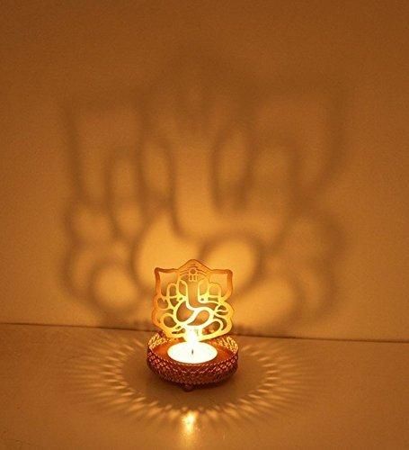 Light Shadow Ganesh Ji Tea Light Candle Holder for Home Decor