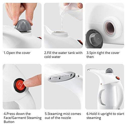 Steamer for Facial Handheld Garment for Clothes Portable Fabric Steam Brush, Facial Steamer for Nose, Cold and Cough - Multicolor
