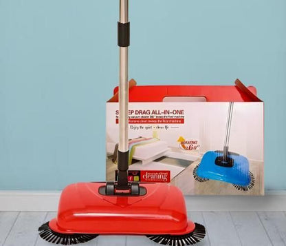 Magic Broom Floor Cleaner-Hand Push Rotating Sweeping Broom, Room and Office Floor Sweeper Cleaner Dust Mop Set